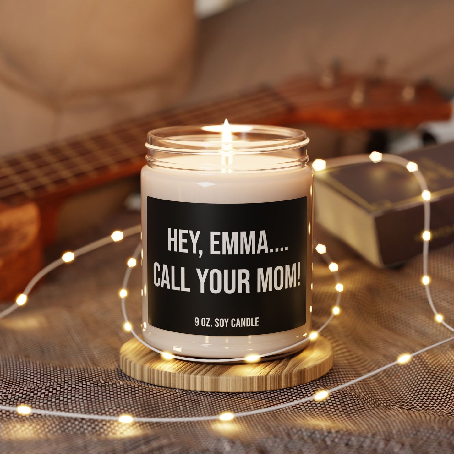 Personalized Scented Soy Candle, Funny Call Your Mom Reminder Gift - 9oz