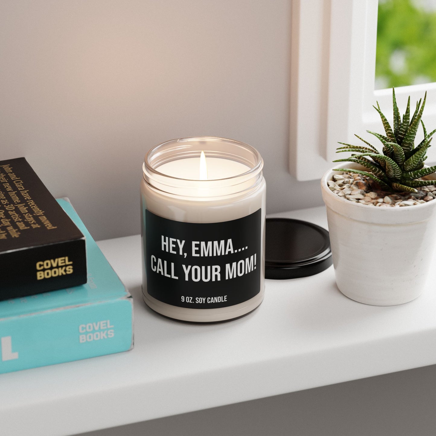 Personalized Scented Soy Candle, Funny Call Your Mom Reminder Gift - 9oz