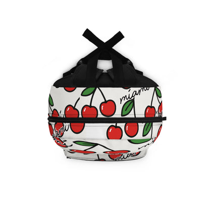 Cherry Print Backpack With School Name