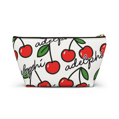 Cherry Print Accessory Pouch With Custom Text