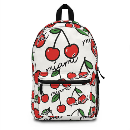 Cherry Print Backpack With School Name