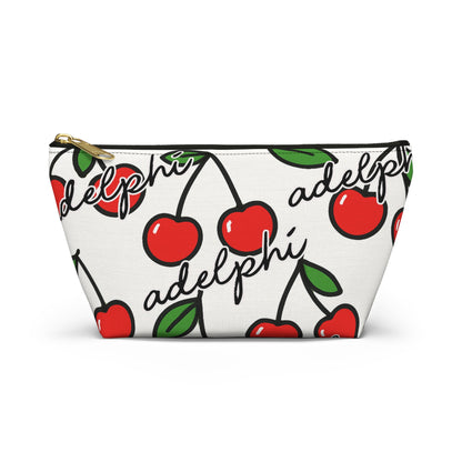 Cherry Print Accessory Pouch With Custom Text