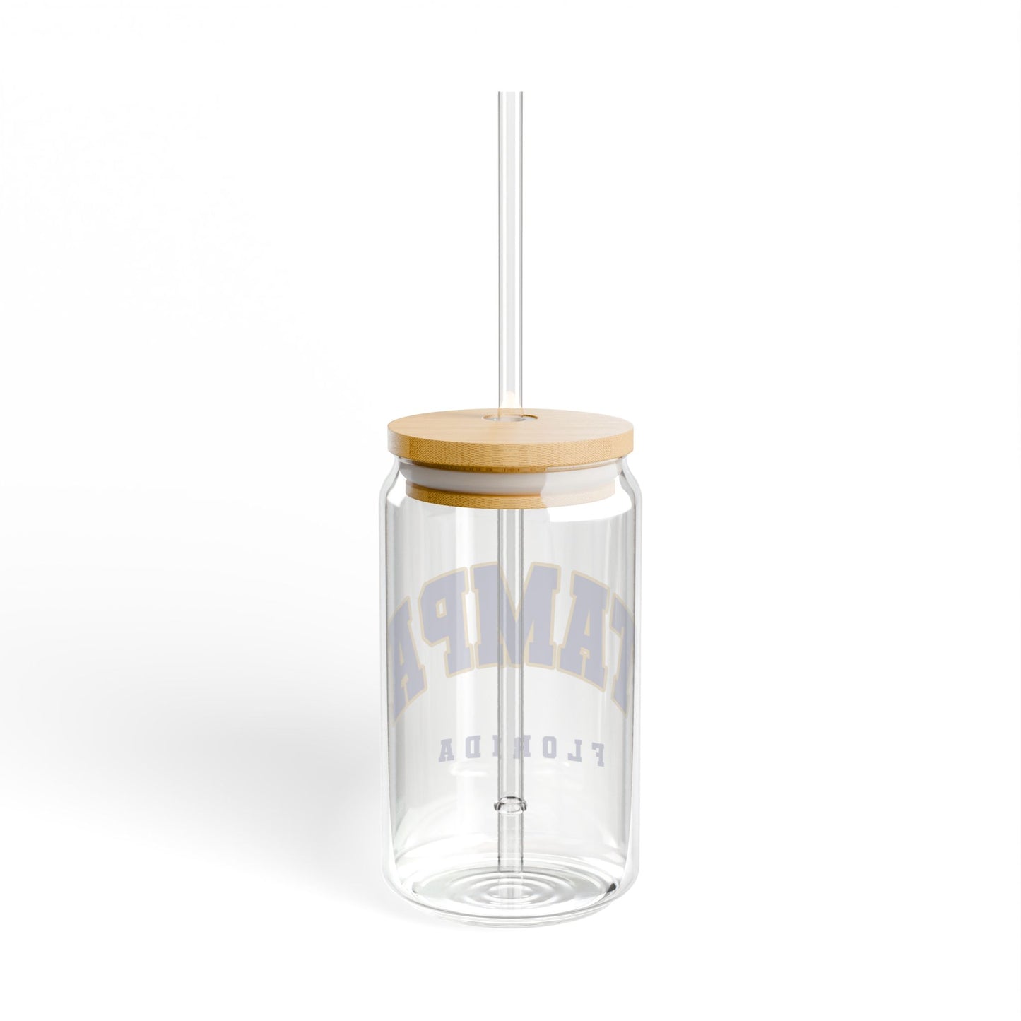 Copy of Custom College Merch Glass Tumbler 16 oz, ANY College Logo Cup, Iced Coffee Glass Tumblers, Lid and Straw, College Student Gift