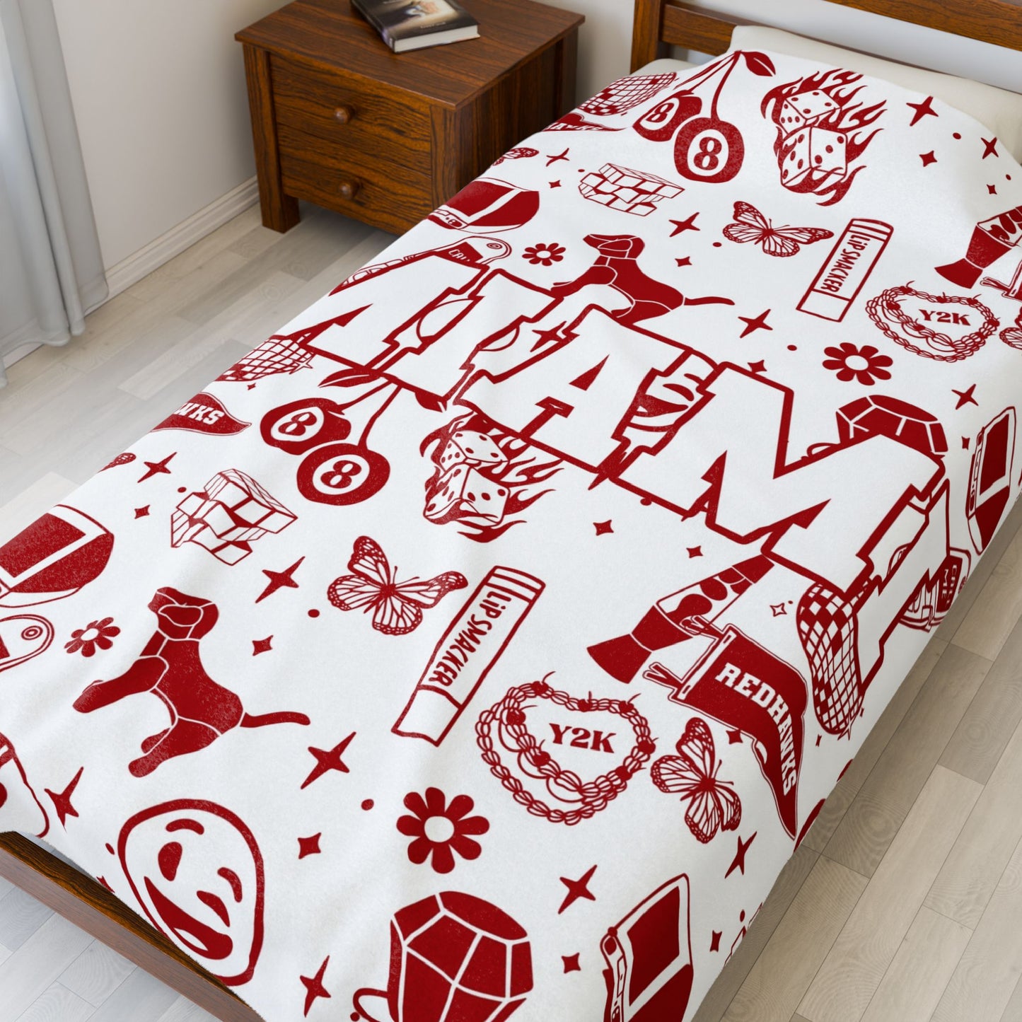 Custom Y2K School or Mascot Name Blanket