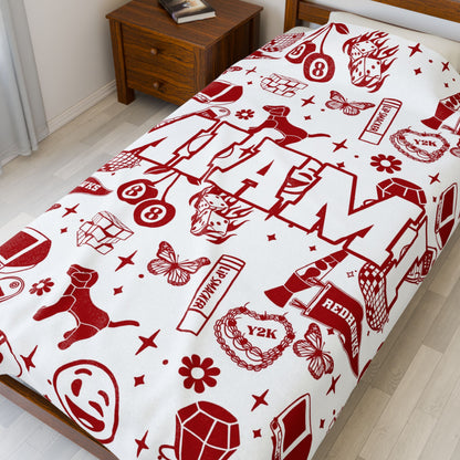 Custom Y2K School or Mascot Name Blanket