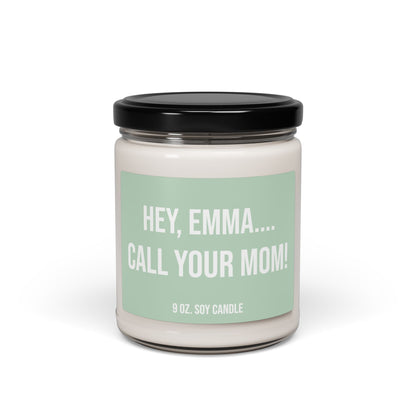 Soy Candle - Funny Personalized Call Your Mom Candle, College Student Gift