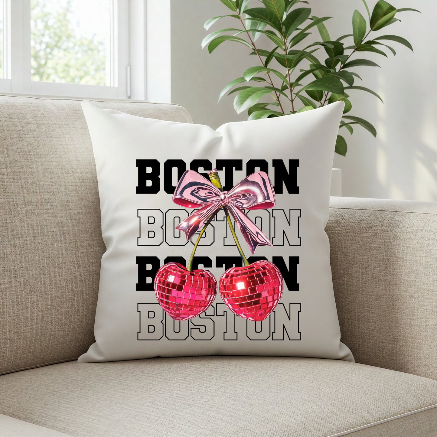 Cherries College Pillow - Customize With School Details