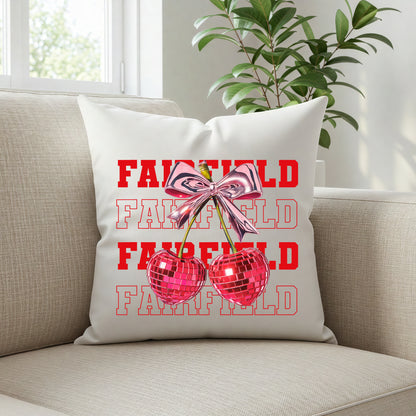 Cherries College Pillow - Customize With School Details