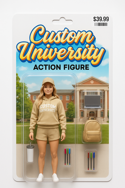Custom University Action Figure - Digital Download Only - No Physical Product Will Be Sent