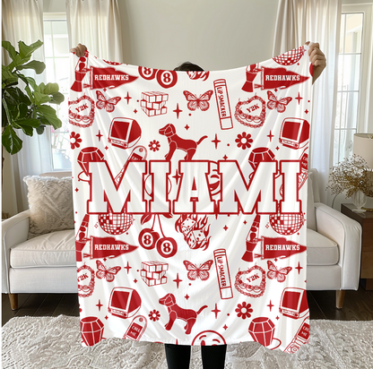 Custom Y2K School or Mascot Name Blanket