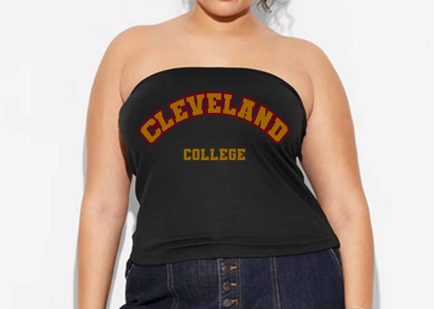 Custom College Crop Tube Top - Any School, Colors or University Name