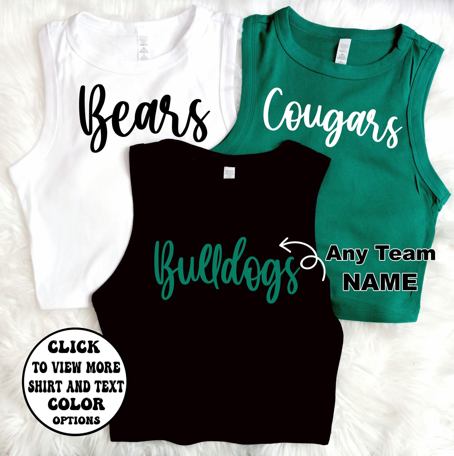 Custom Mascot Crop Tank Top - Any School or University Name