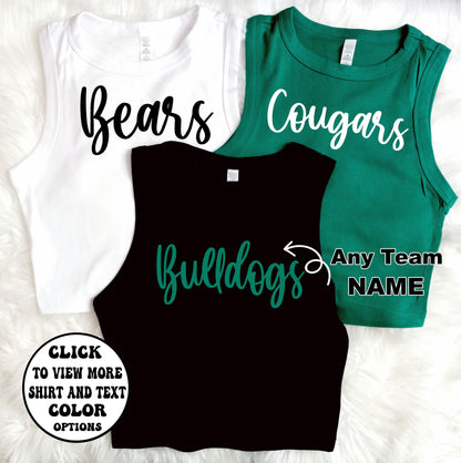 Custom Mascot Crop Tank Top - Any School or University Name
