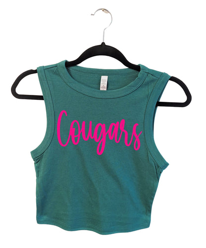 Custom Mascot Crop Tank Top - Any School or University Name