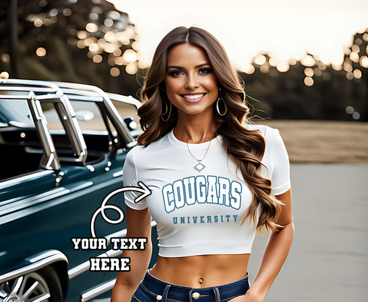 College Crop Top - Any School or University Name
