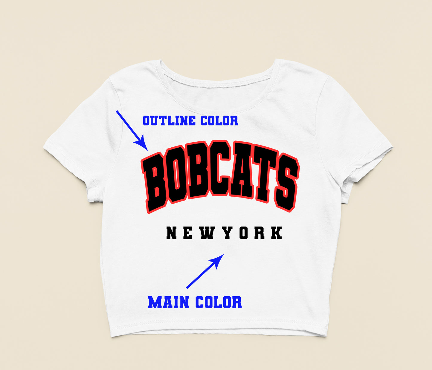College Crop Top - Any School or University Name