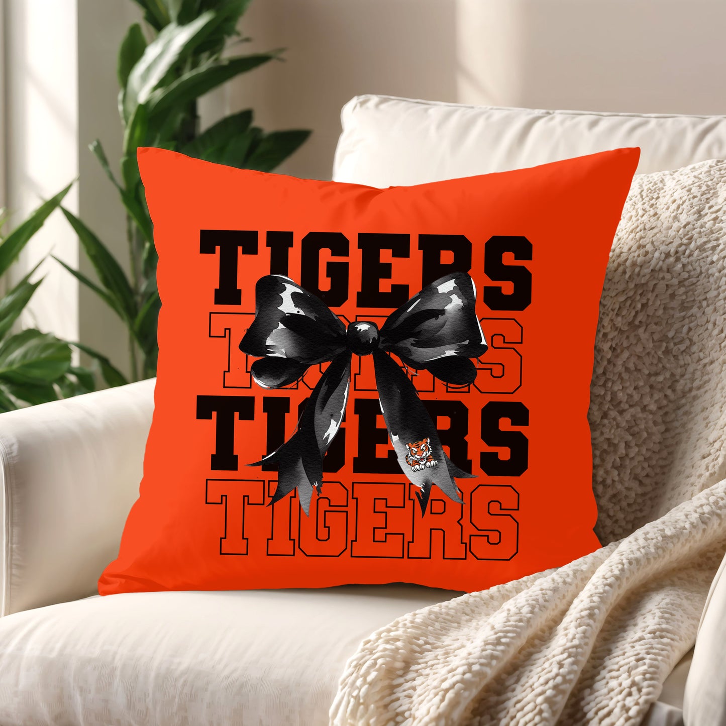 College Mascot Coquette Custom Pillow, ANY School Name Merch