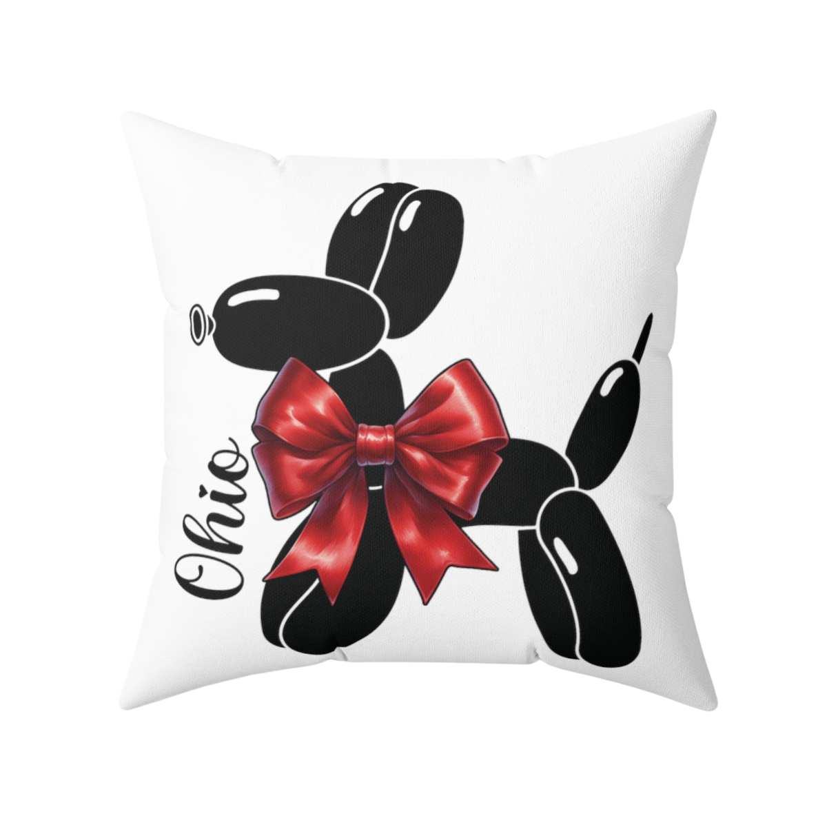 Personalized Balloon Dog College Dorm Pillow - Any School Name and Colors