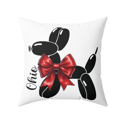 Personalized Balloon Dog College Dorm Pillow - Any School Name and Colors